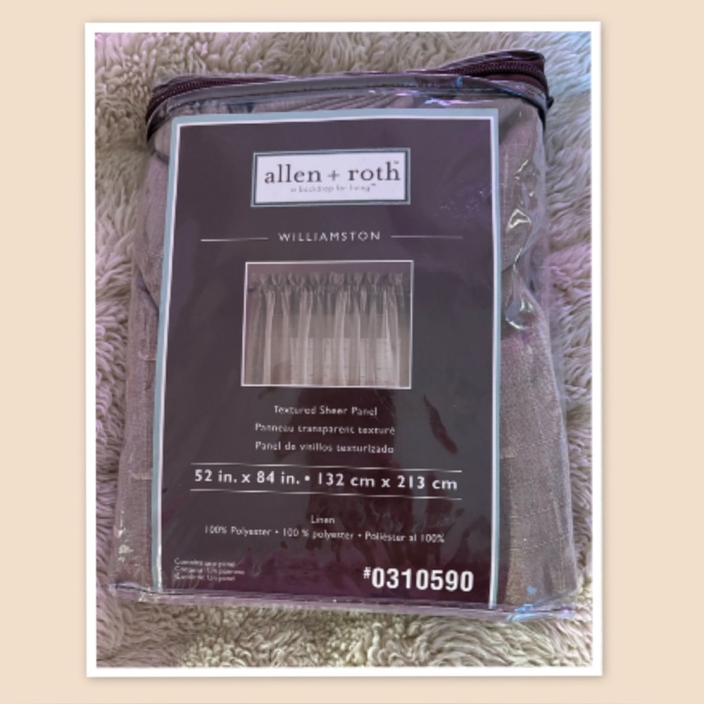 allen + roth Williamston Textured Sheer Panel in the Linen Color